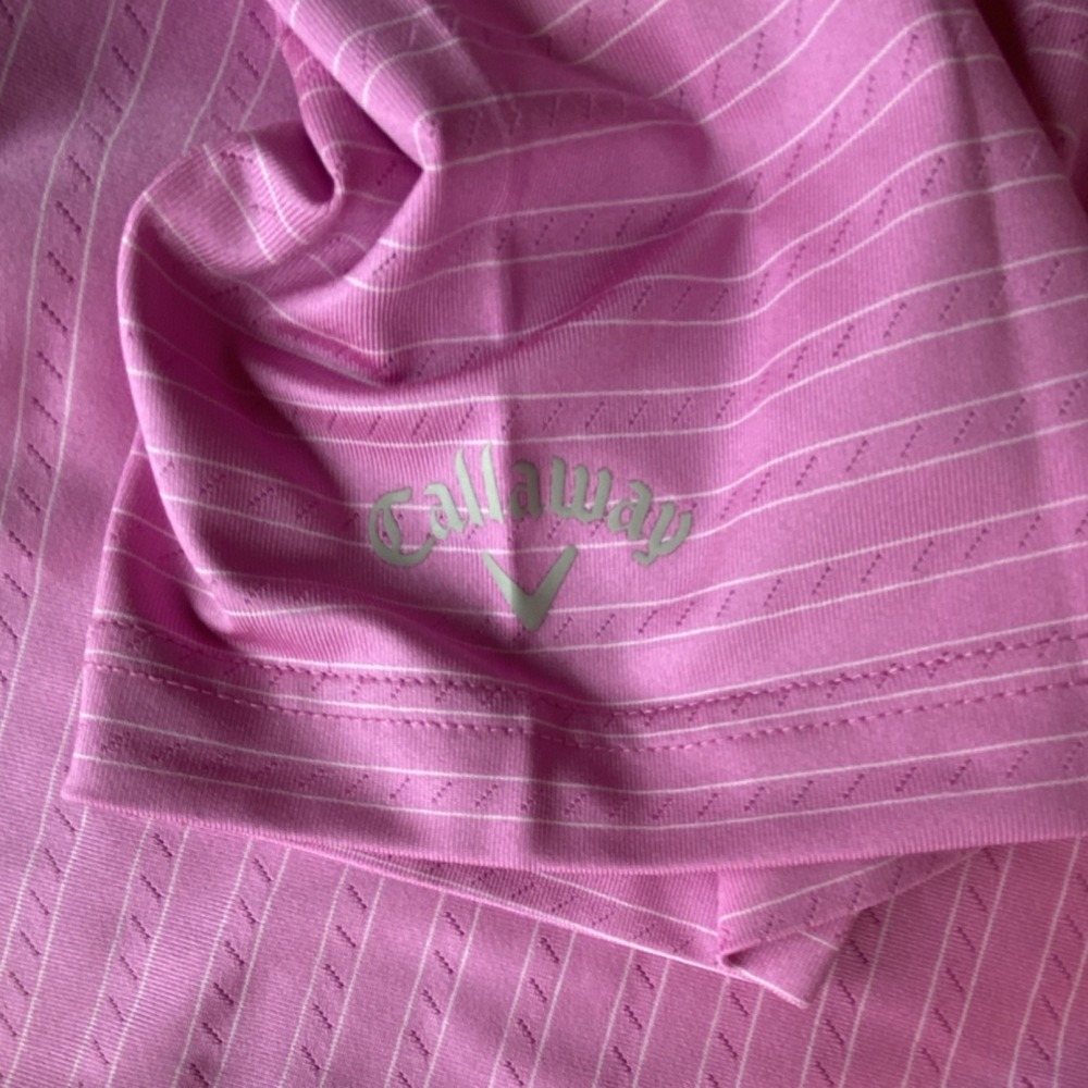 Callaway Golf Opti-Dri Men's Striped Polo Shirts Pink Blue Size L - Picture 10 of 10